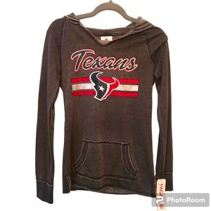 NFL Houston Texans Juniors Gray Lightweight Logo Hooded Sweatshirt